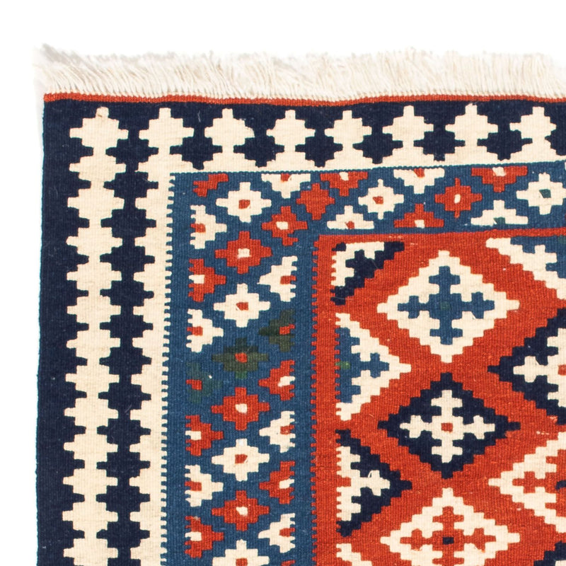 Kelim-tæppe - orientalsk firkantet  - 103 x 100 cm - mørkeblå
