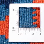 Kelim-tæppe - orientalsk firkantet  - 103 x 100 cm - mørkeblå