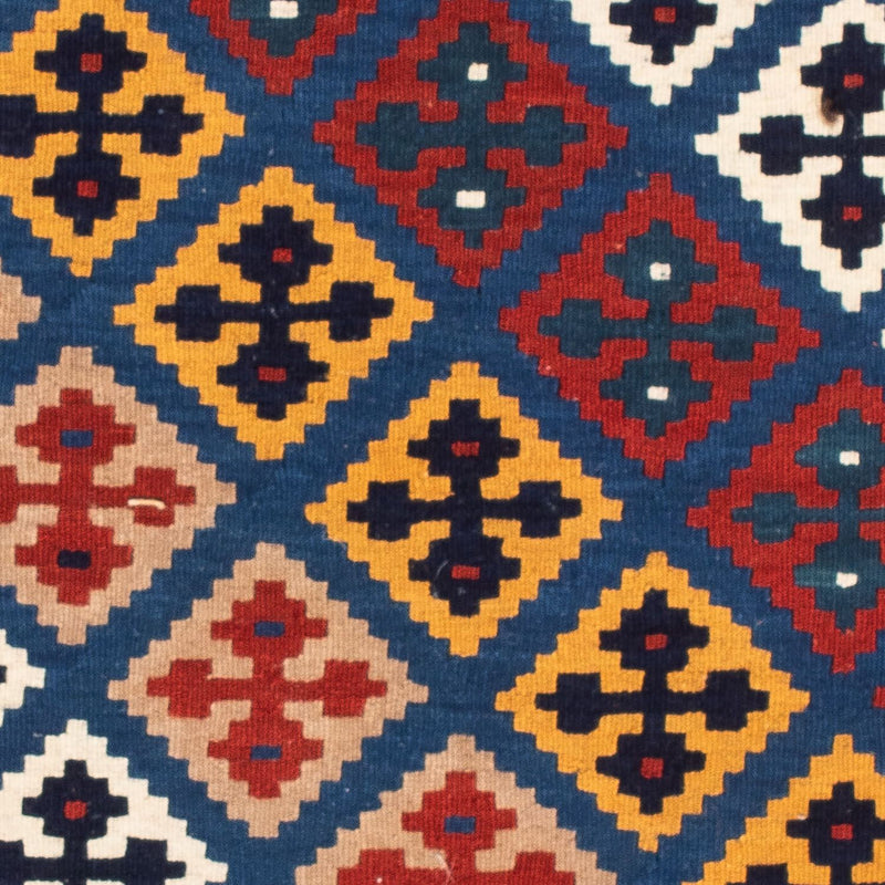 Kelim-tæppe - orientalsk firkantet  - 104 x 103 cm - mørkeblå