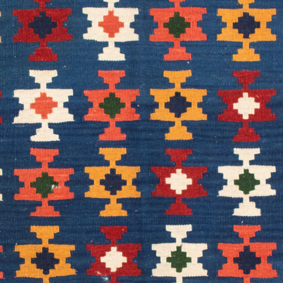 Kelim-tæppe - orientalsk firkantet  - 103 x 100 cm - mørkeblå