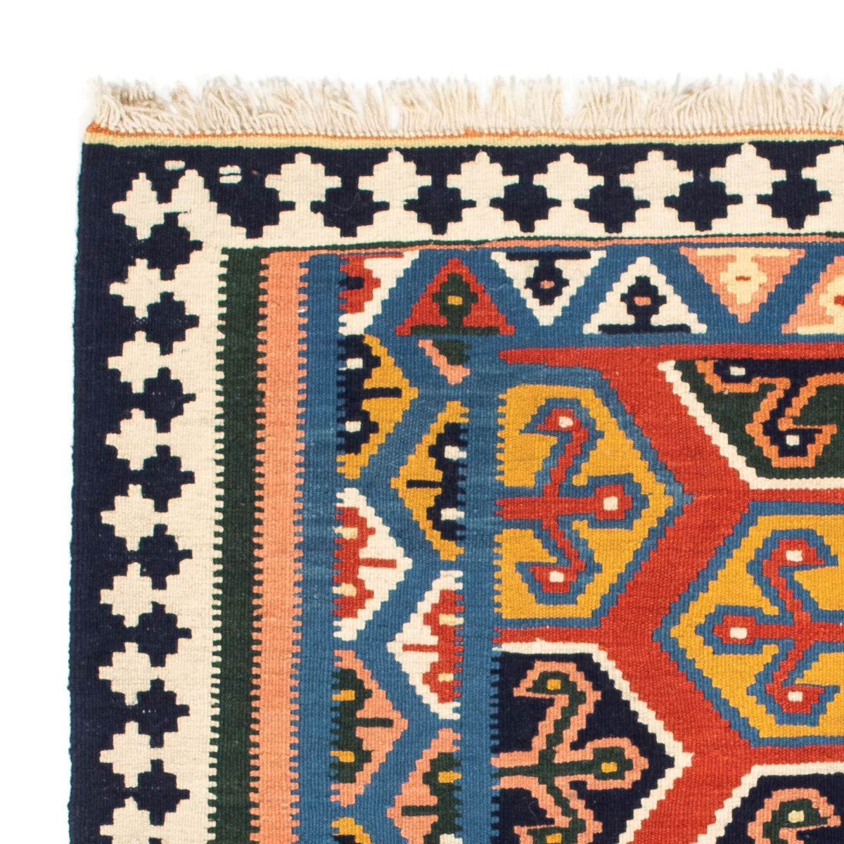 Kelim-tæppe - orientalsk firkantet  - 105 x 103 cm - rød