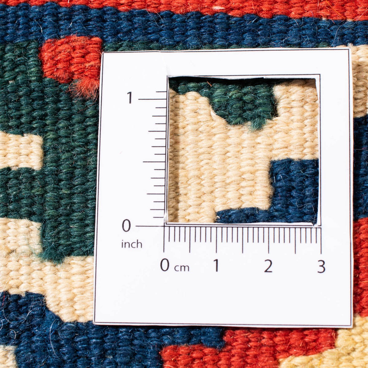 Kelim-tæppe - orientalsk firkantet  - 107 x 103 cm - rød