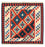 Kelim-tæppe - orientalsk firkantet  - 105 x 103 cm - mørkerød
