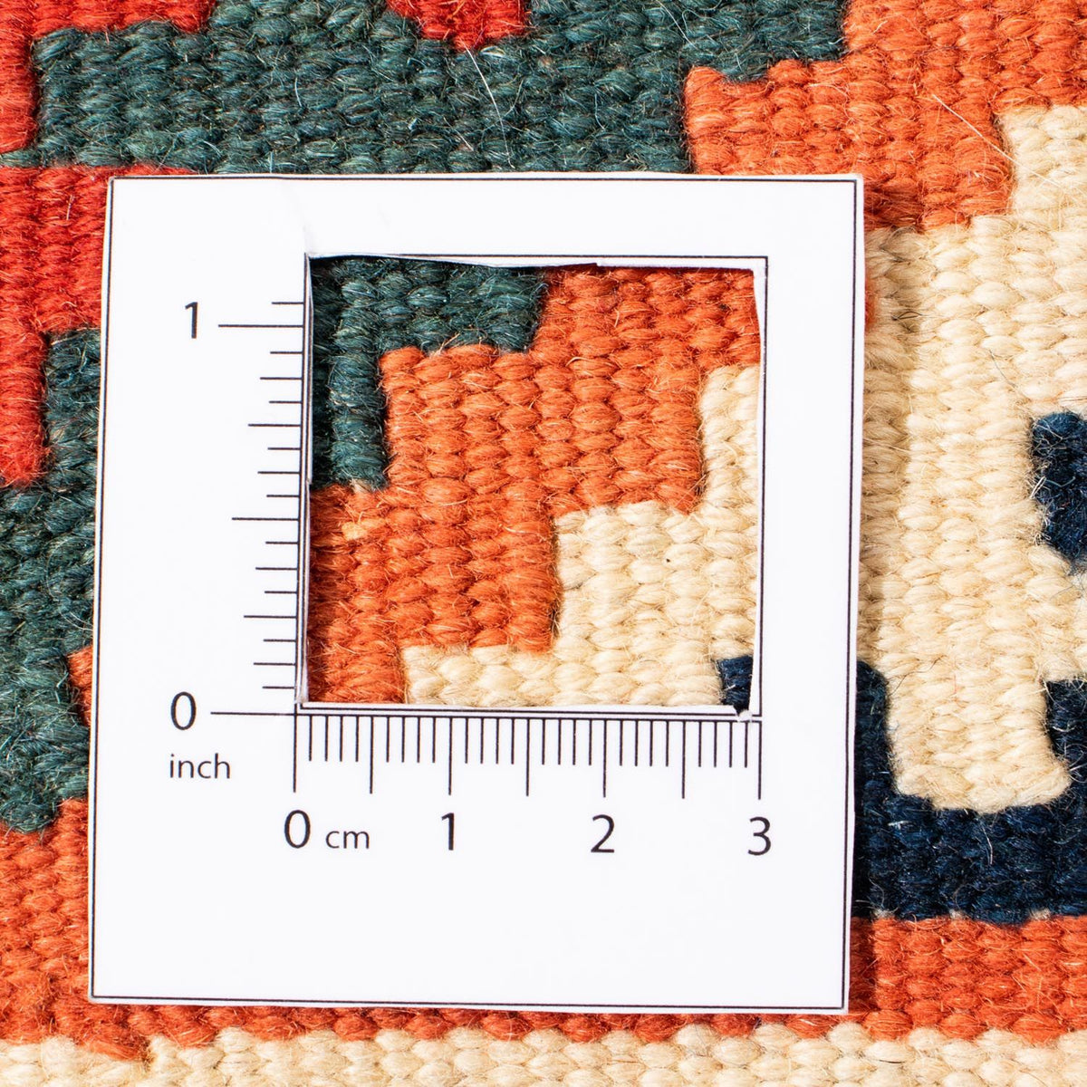 Kelim-tæppe - orientalsk firkantet - 108 x 104 cm - orange