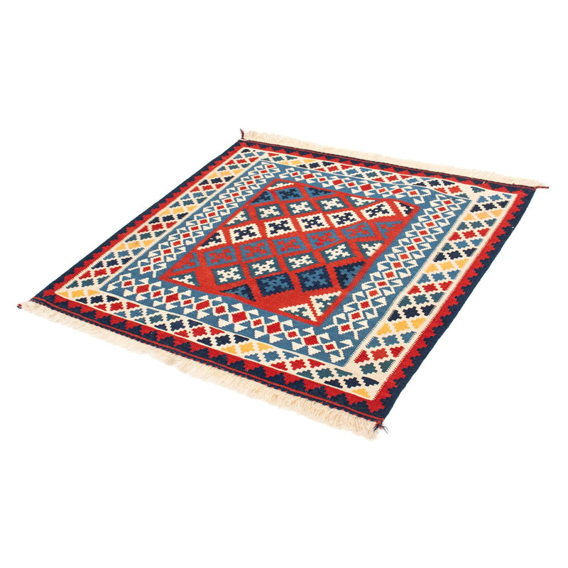 Kelim-tæppe - orientalsk firkantet  - 105 x 103 cm - rød