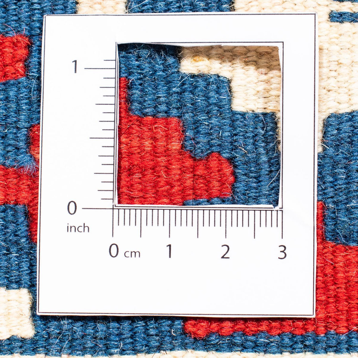 Kelim-tæppe - orientalsk firkantet - 105 x 102 cm - mørkeblå