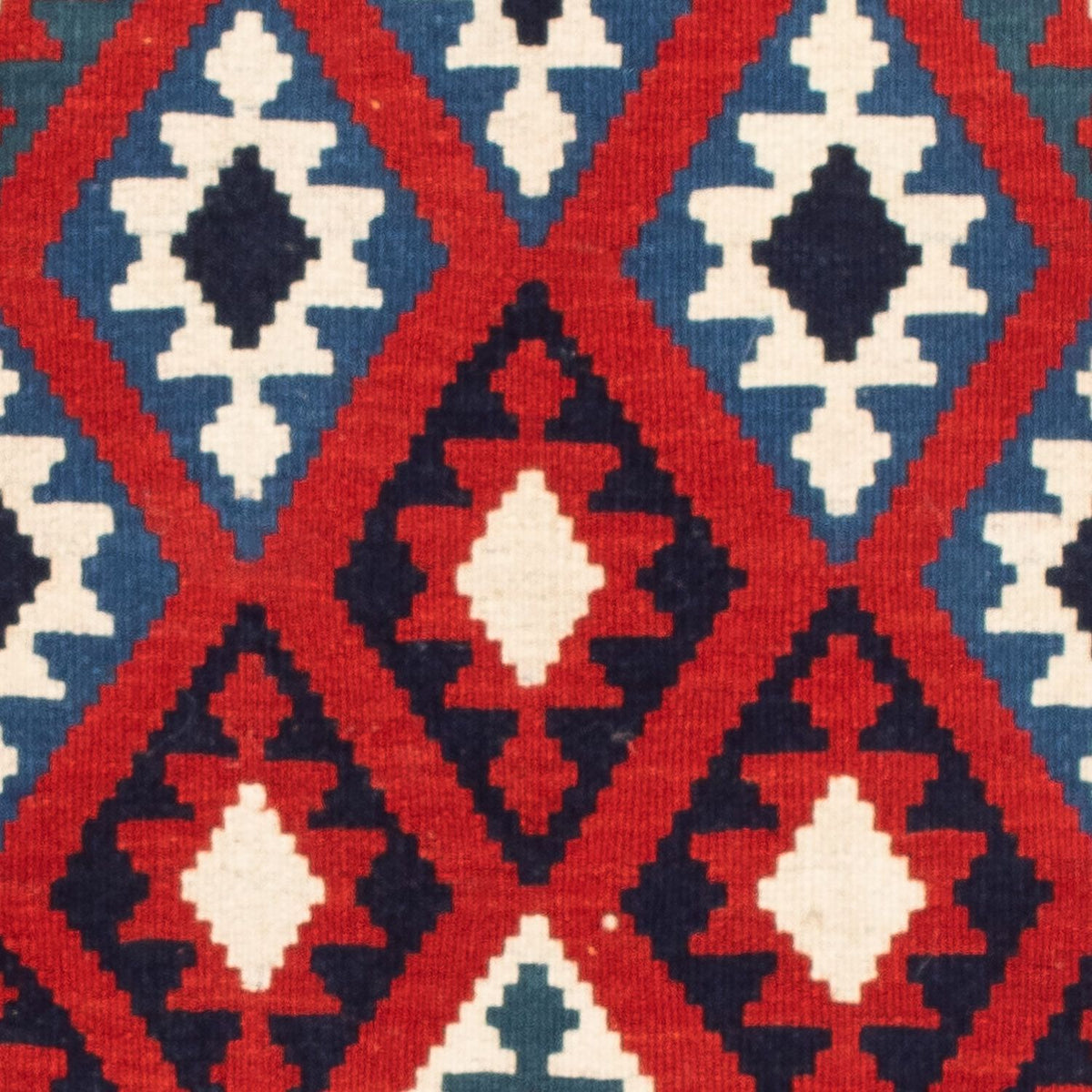 Kelim-tæppe - orientalsk firkantet  - 106 x 103 cm - mørkerød