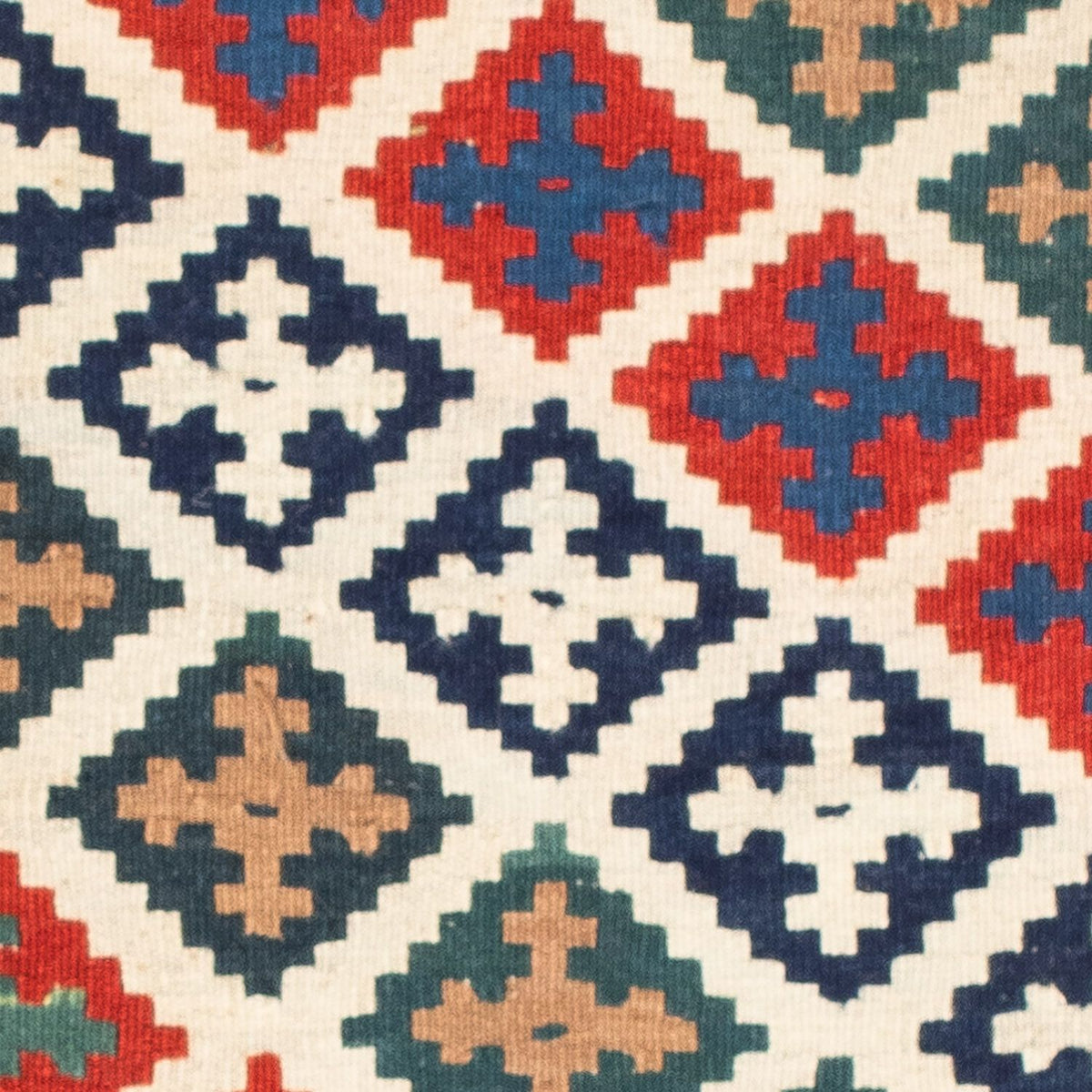 Kelim-tæppe - orientalsk firkantet - 105 x 104 cm - flerfarvet