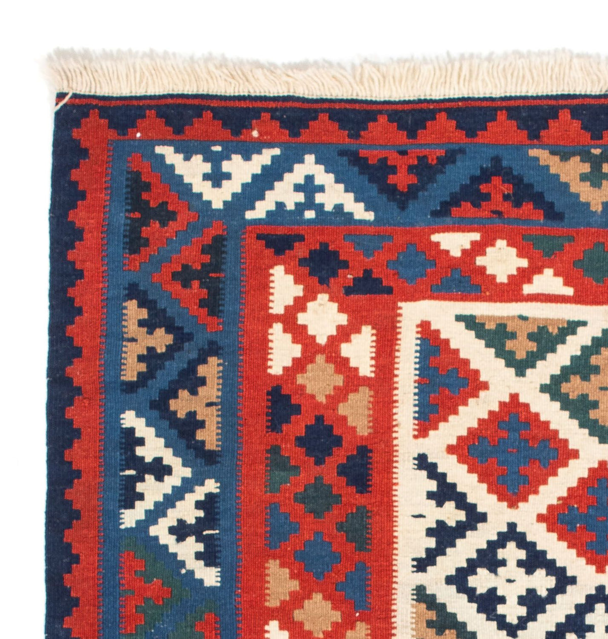 Kelim-tæppe - orientalsk firkantet - 105 x 104 cm - flerfarvet