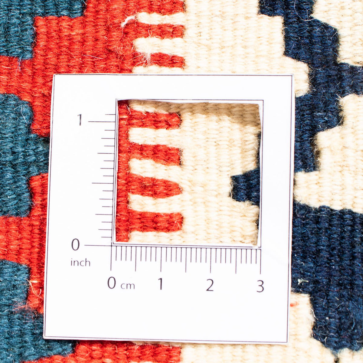 Kelim-tæppe - orientalsk firkantet  - 125 x 110 cm - blå