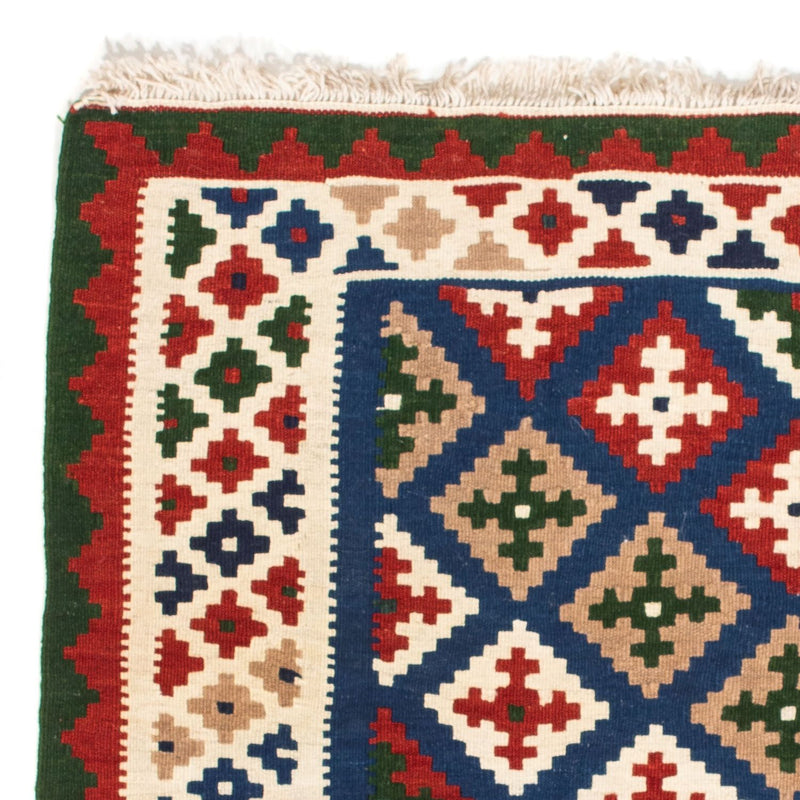 Kelim-tæppe - orientalsk firkantet  - 103 x 100 cm - mørkeblå