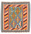 Kelim-tæppe - orientalsk firkantet - 102 x 101 cm - orange