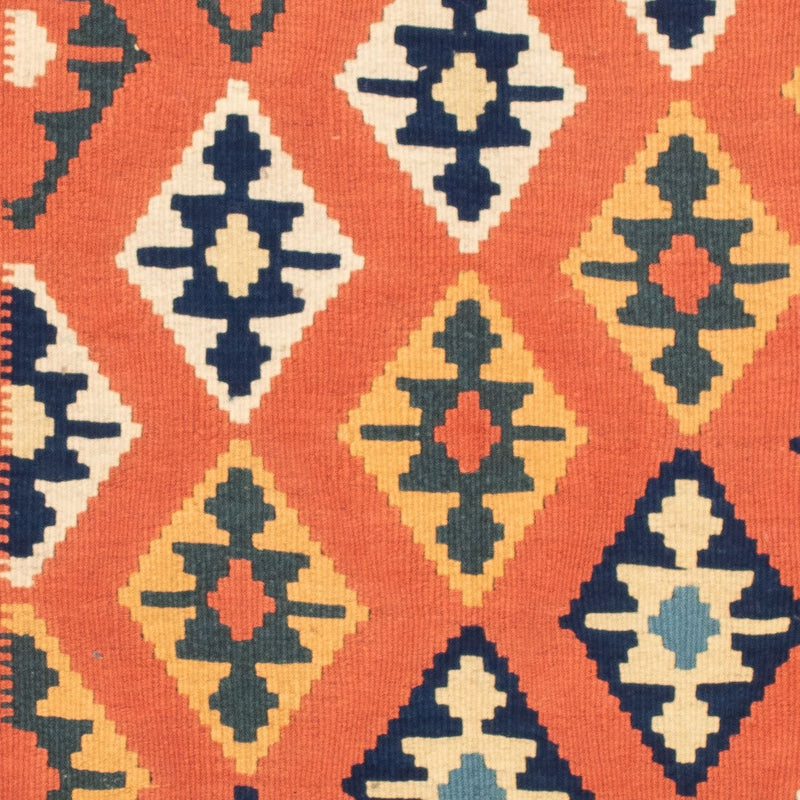 Kelim-tæppe - orientalsk firkantet  - 104 x 104 cm - rust