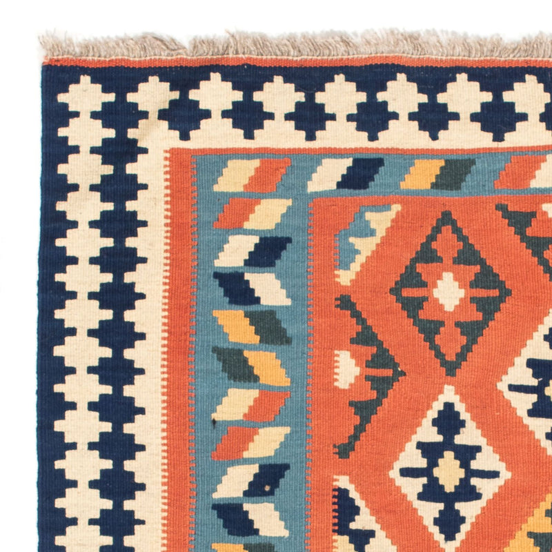 Kelim-tæppe - orientalsk firkantet  - 104 x 104 cm - rust