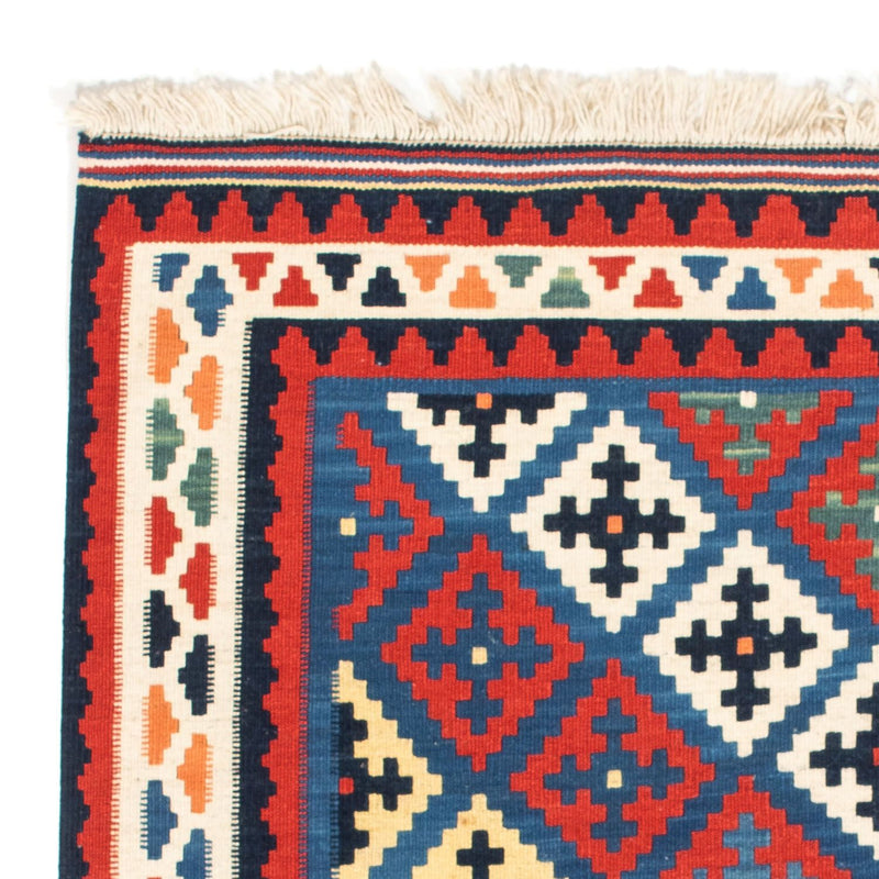 Kelim-tæppe - orientalsk firkantet  - 104 x 97 cm - blå