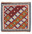 Kelim-tæppe - orientalsk firkantet - 100 x 97 cm - mørkerød