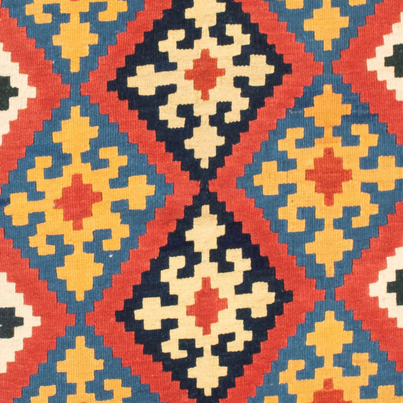 Kelim-tæppe - orientalsk firkantet  - 102 x 101 cm - rød