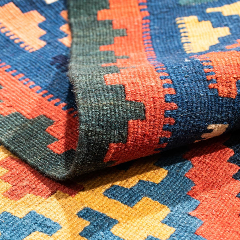 Kelim-tæppe - orientalsk firkantet  - 102 x 101 cm - rød