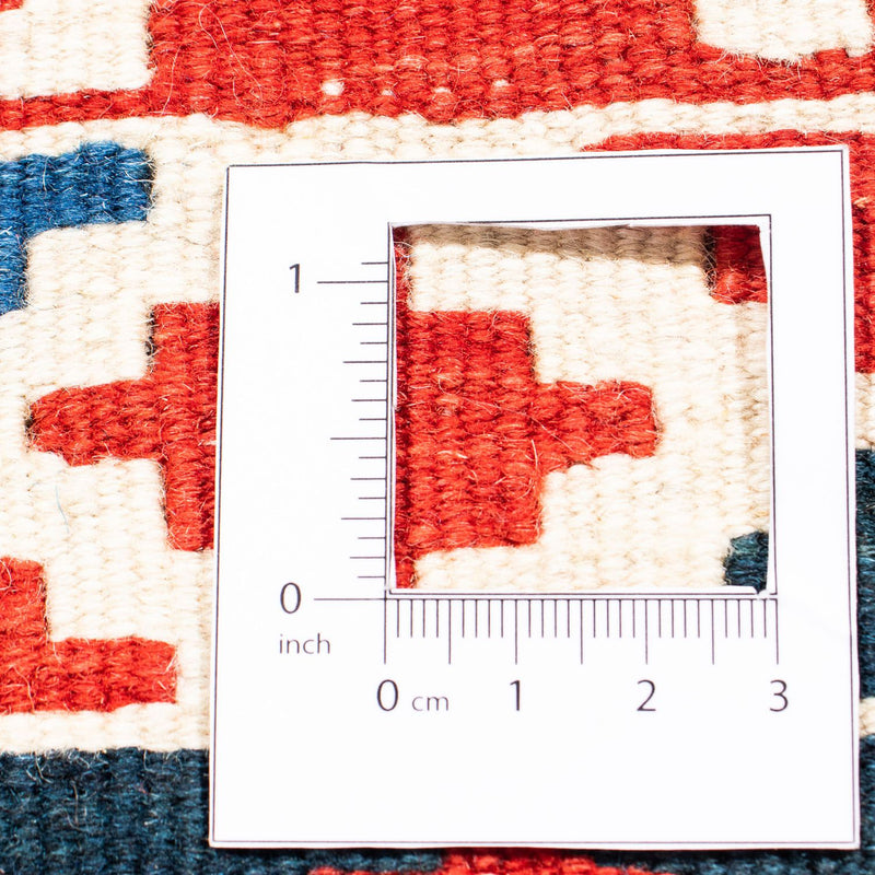 Kelim-tæppe - orientalsk firkantet  - 104 x 100 cm - mørkeblå