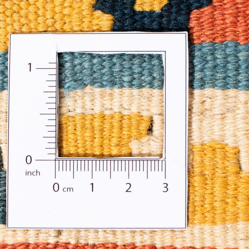 Kelim-tæppe - orientalsk firkantet  - 100 x 98 cm - lyseblå