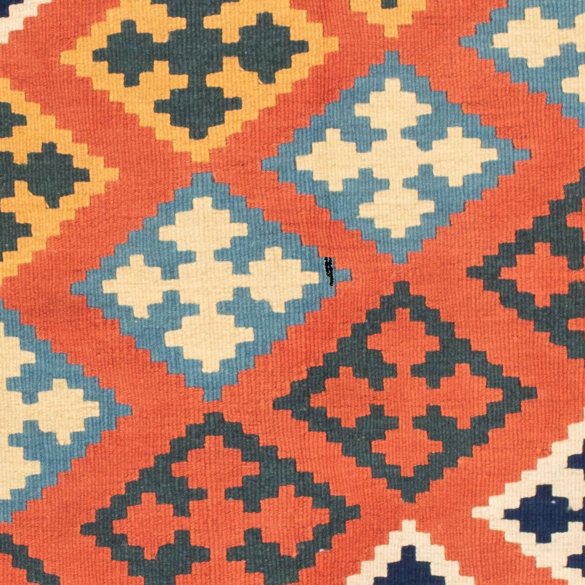 Kelim-tæppe - orientalsk firkantet  - 106 x 106 cm - orange