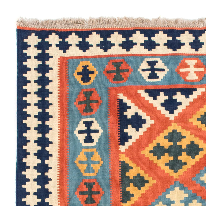 Kelim-tæppe - orientalsk firkantet  - 106 x 106 cm - orange