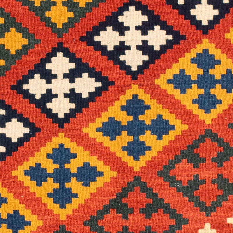 Kelim-tæppe - orientalsk firkantet  - 107 x 105 cm - rød