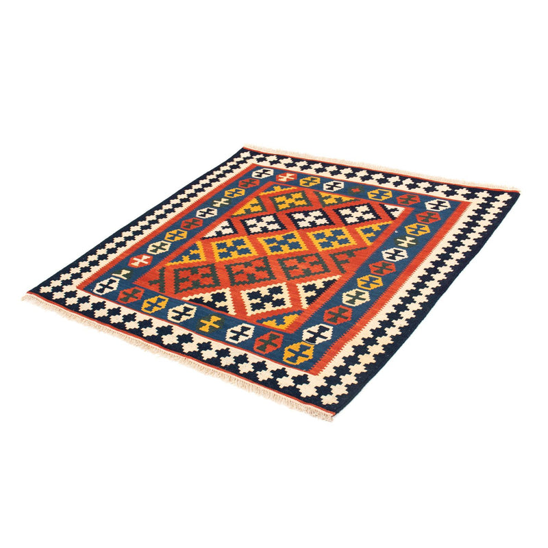 Kelim-tæppe - orientalsk firkantet  - 107 x 105 cm - rød