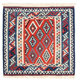 Kelim-tæppe - orientalsk firkantet  - 103 x 101 cm - flerfarvet