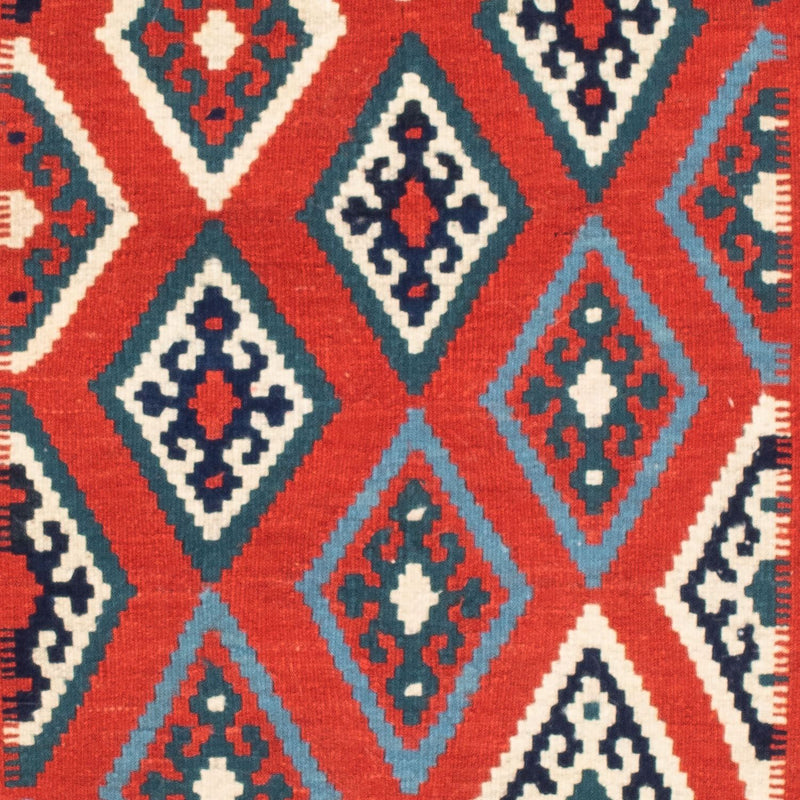 Kelim-tæppe - orientalsk firkantet  - 103 x 101 cm - flerfarvet