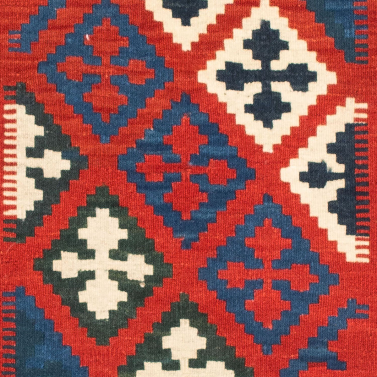 Kelim-tæppe - orientalsk firkantet - 105 x 102 cm - flerfarvet