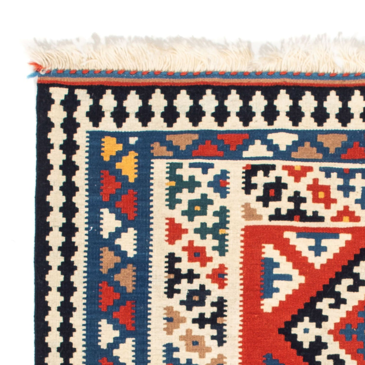 Kelim-tæppe - orientalsk firkantet  - 106 x 100 cm - flerfarvet