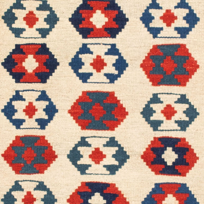 Kelim-tæppe - orientalsk firkantet  - 103 x 103 cm - beige