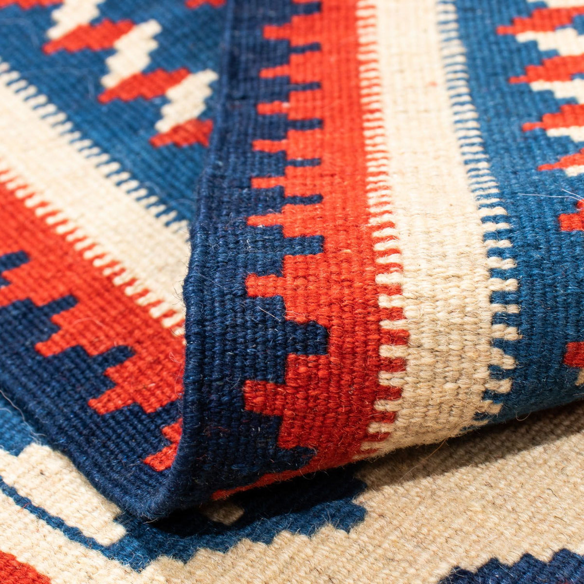 Kelim-tæppe - orientalsk firkantet  - 103 x 103 cm - beige