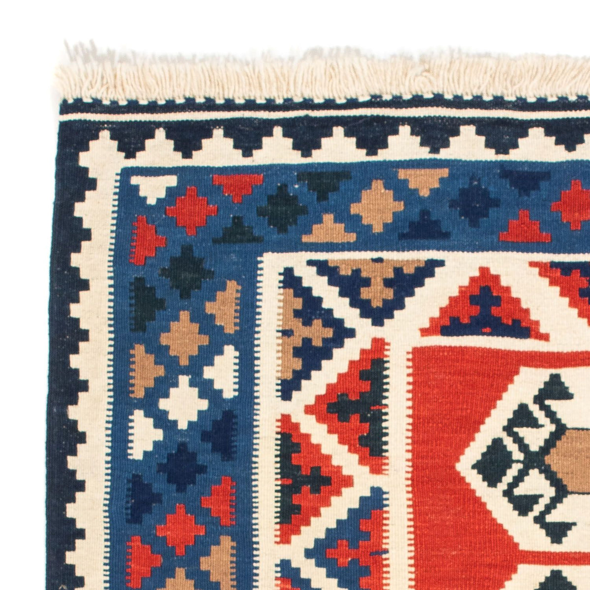 Kelim-tæppe - orientalsk firkantet  - 103 x 103 cm - flerfarvet