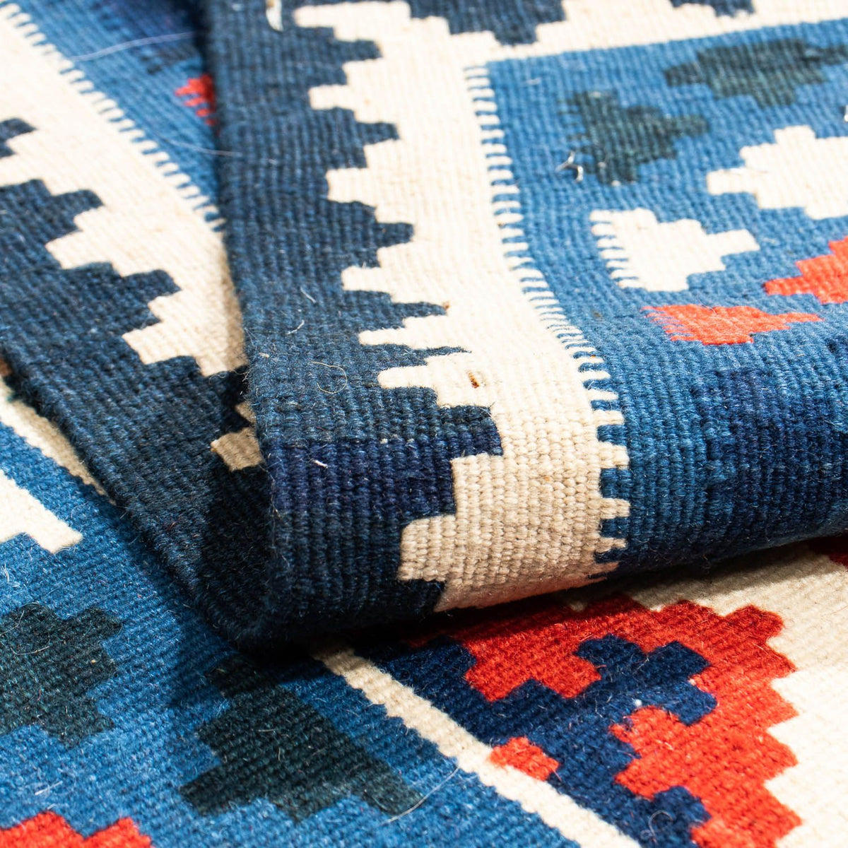 Kelim-tæppe - orientalsk firkantet  - 103 x 103 cm - flerfarvet