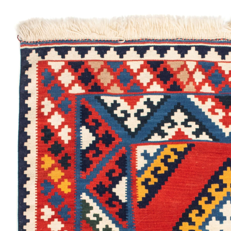 Kelim-tæppe - orientalsk firkantet  - 113 x 110 cm - rød