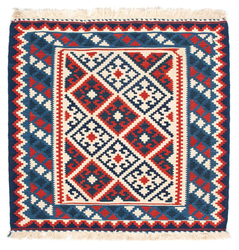 Kelim-tæppe - orientalsk firkantet  - 103 x 102 cm - beige
