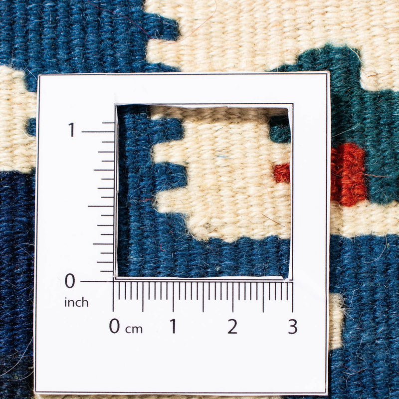 Kelim-tæppe - orientalsk firkantet  - 103 x 103 cm - blå