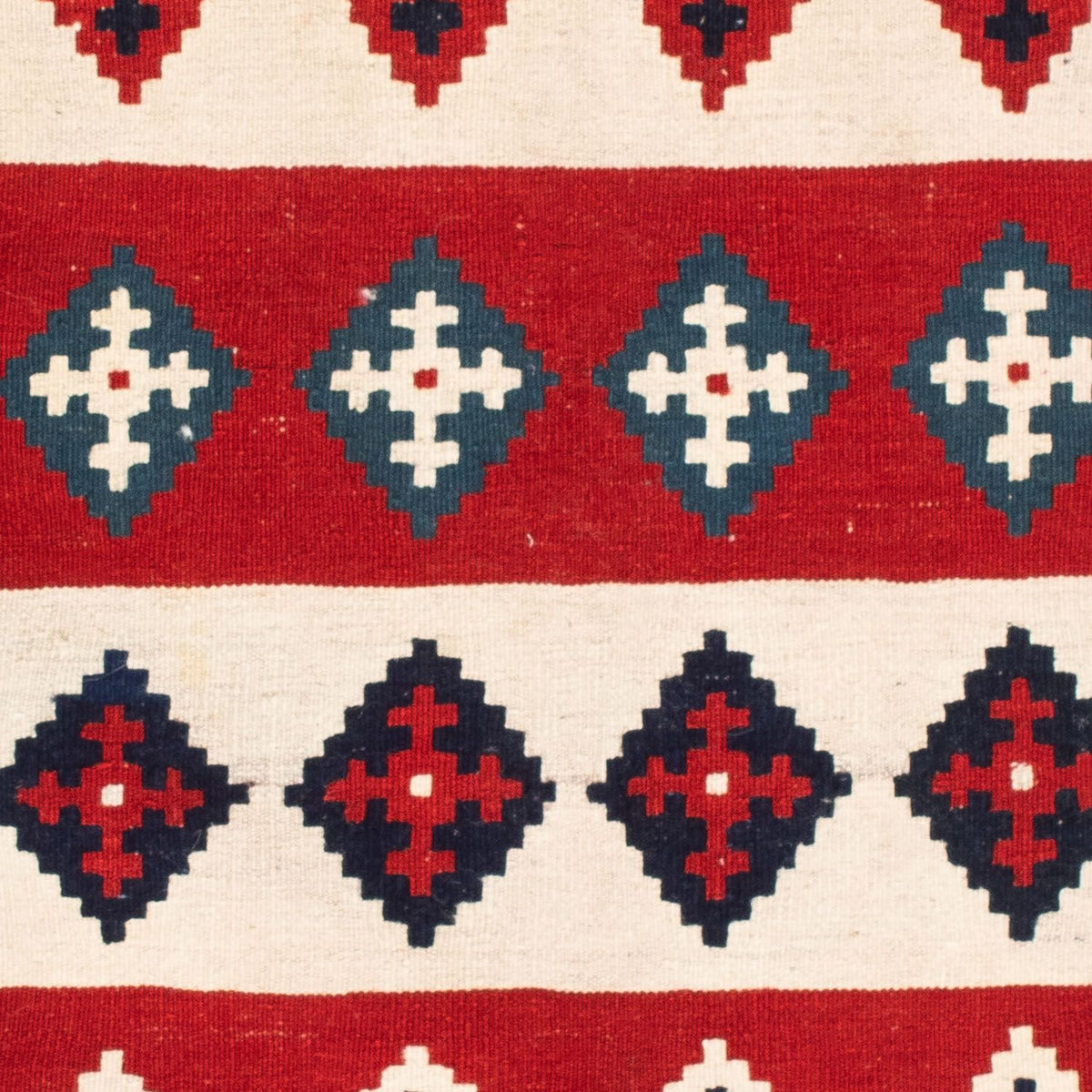 Kelim-tæppe - orientalsk firkantet  - 106 x 103 cm - blå