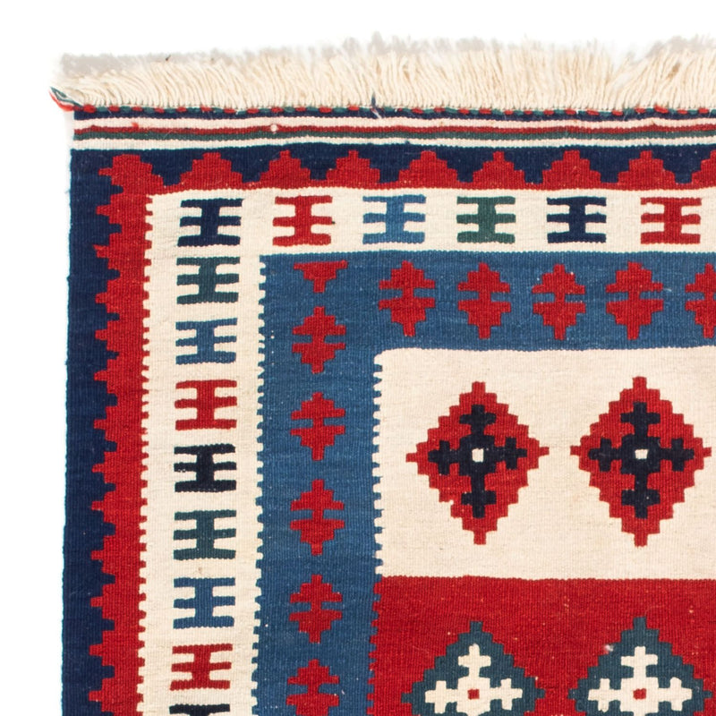 Kelim-tæppe - orientalsk firkantet  - 106 x 103 cm - blå