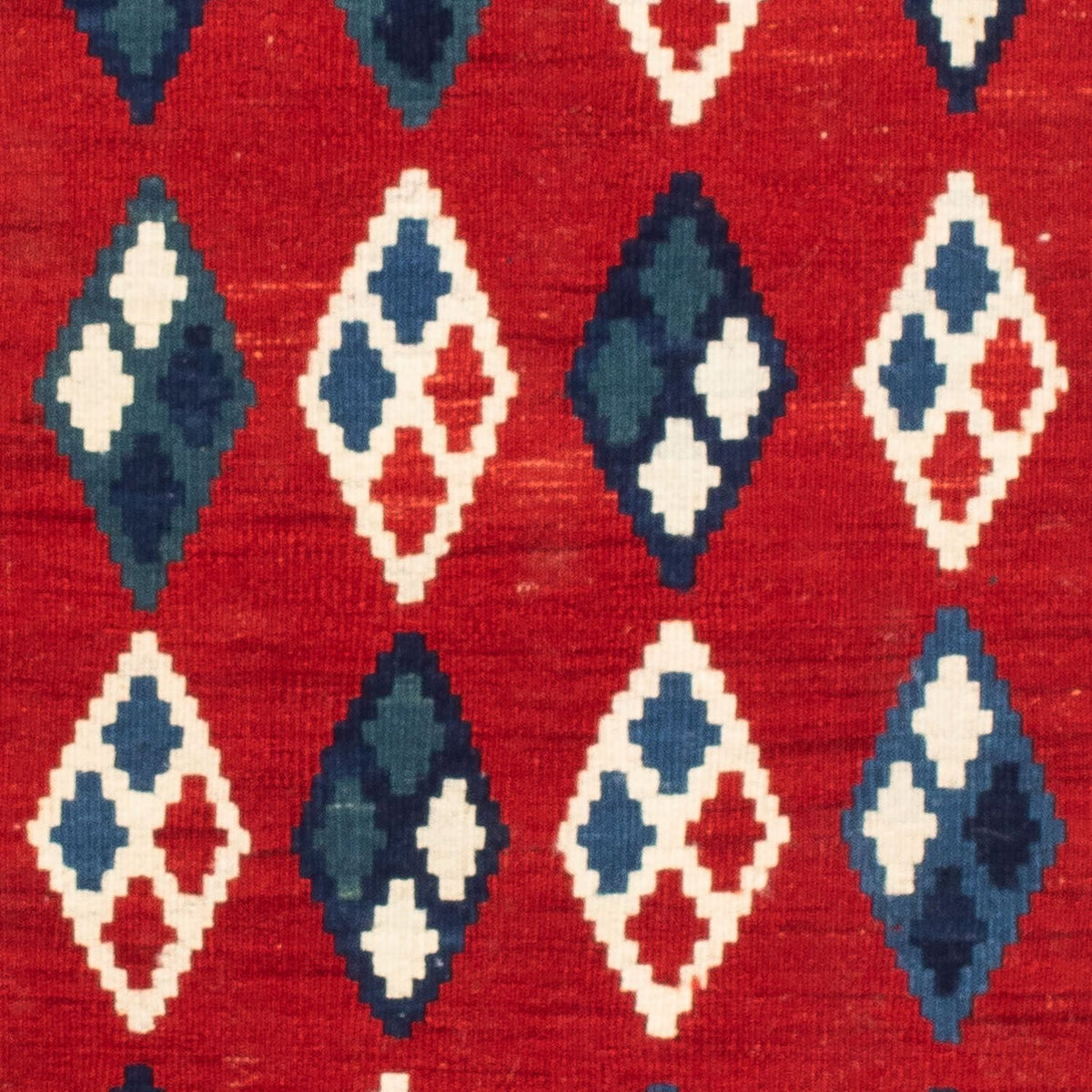 Kelim-tæppe - orientalsk firkantet - 104 x 100 cm - mørkeblå