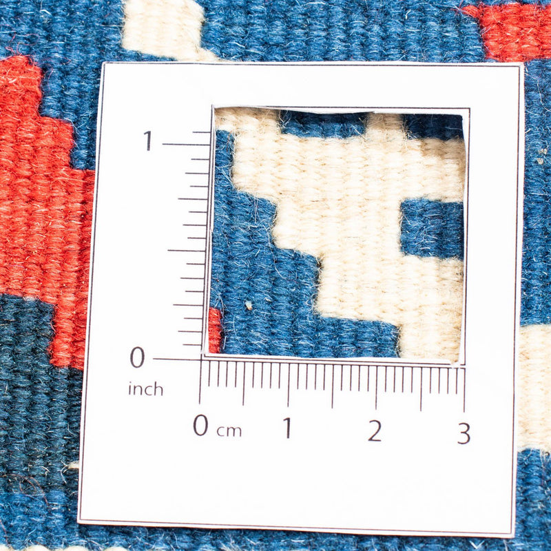 Kelim-tæppe - orientalsk firkantet  - 102 x 100 cm - blå