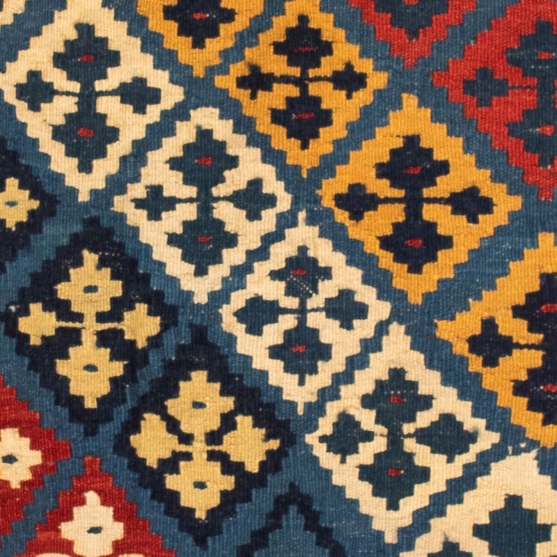 Kelim-tæppe - orientalsk firkantet  - 110 x 109 cm - rød