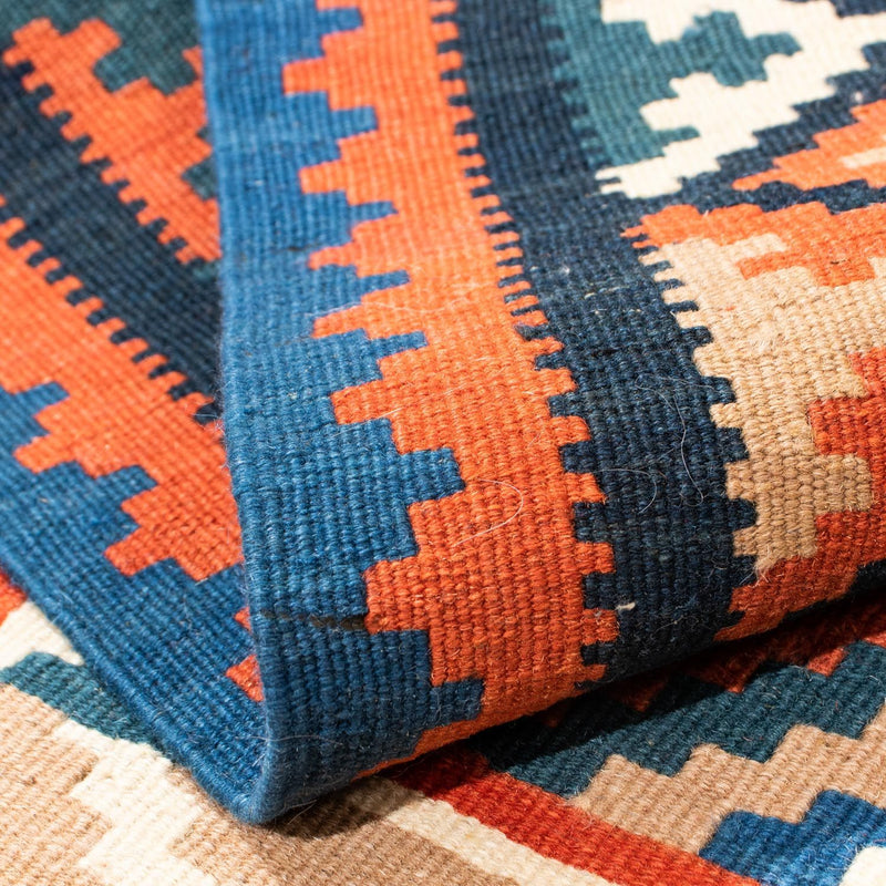 Kelim-tæppe - orientalsk firkantet  - 102 x 102 cm - rust