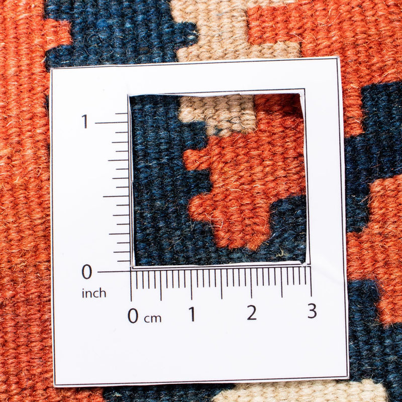 Kelim-tæppe - orientalsk firkantet  - 102 x 102 cm - rust