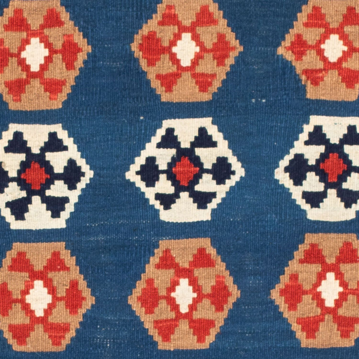 Kelim-tæppe - orientalsk firkantet  - 104 x 102 cm - blå