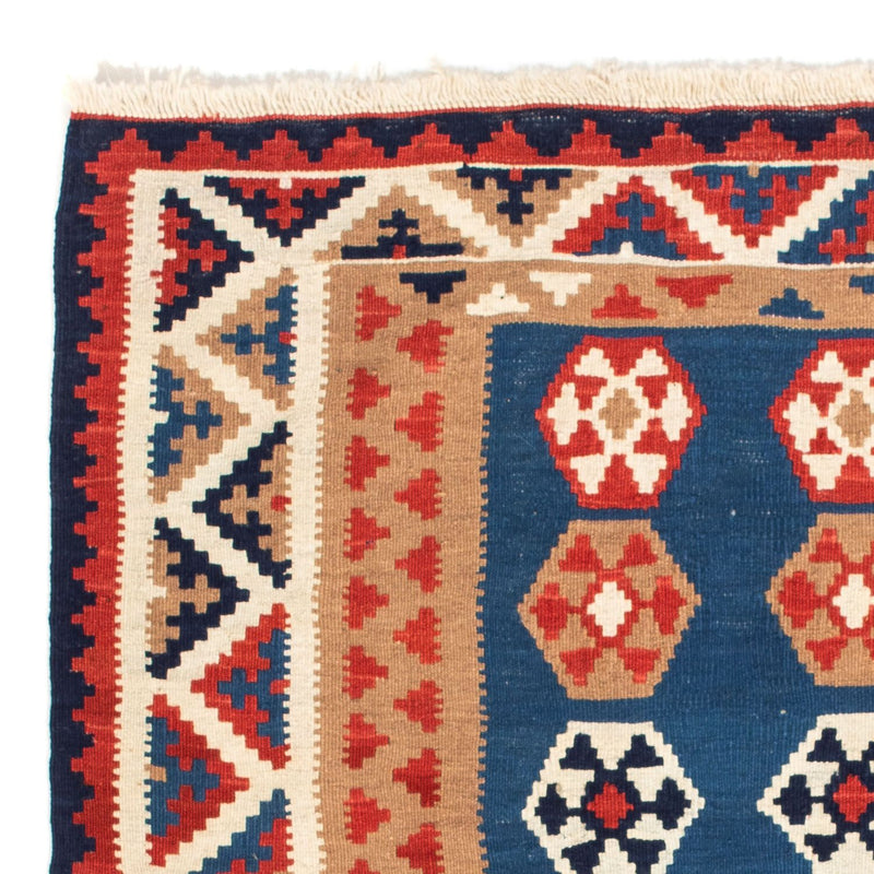 Kelim-tæppe - orientalsk firkantet  - 104 x 102 cm - blå