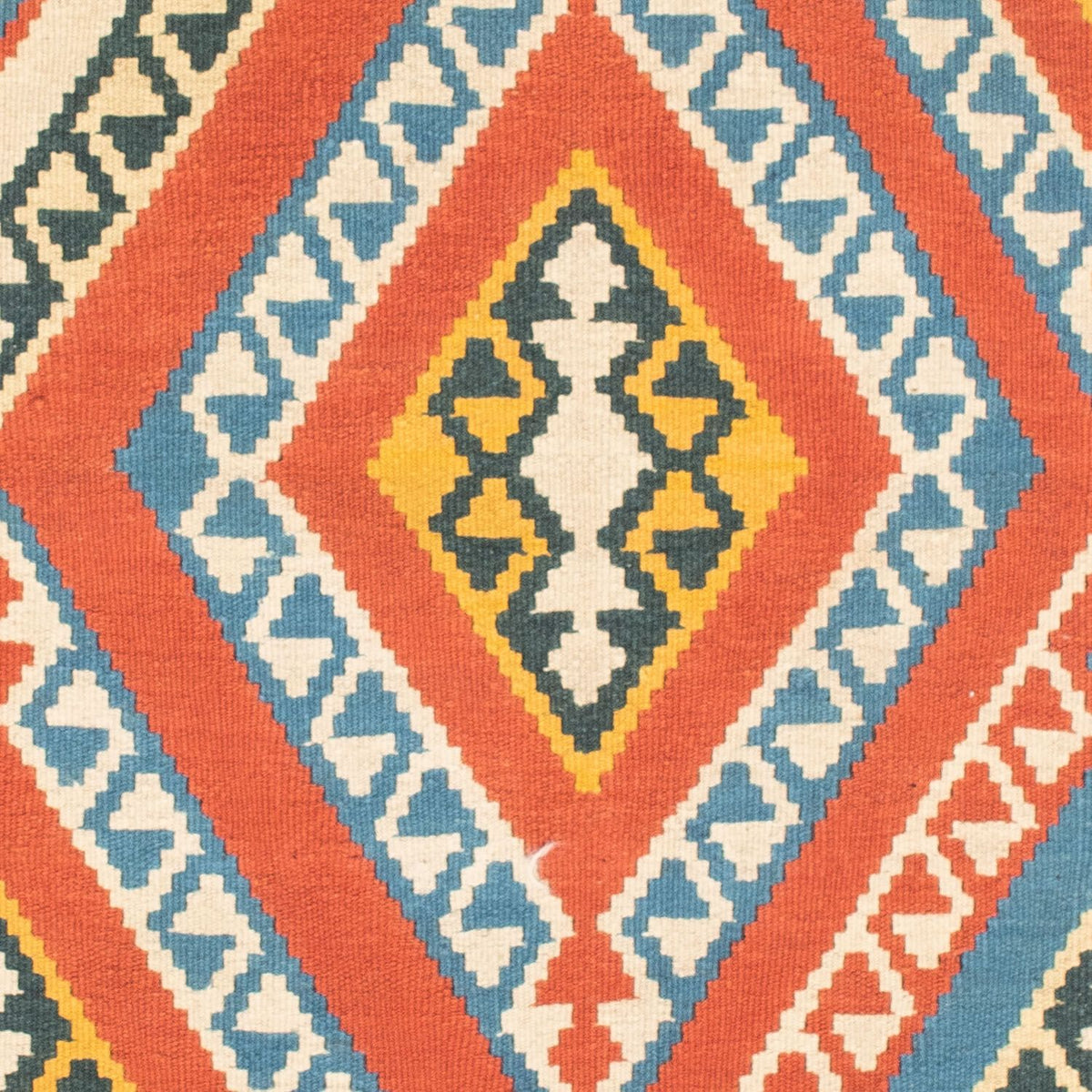 Kelim-tæppe - orientalsk firkantet  - 107 x 100 cm - orange