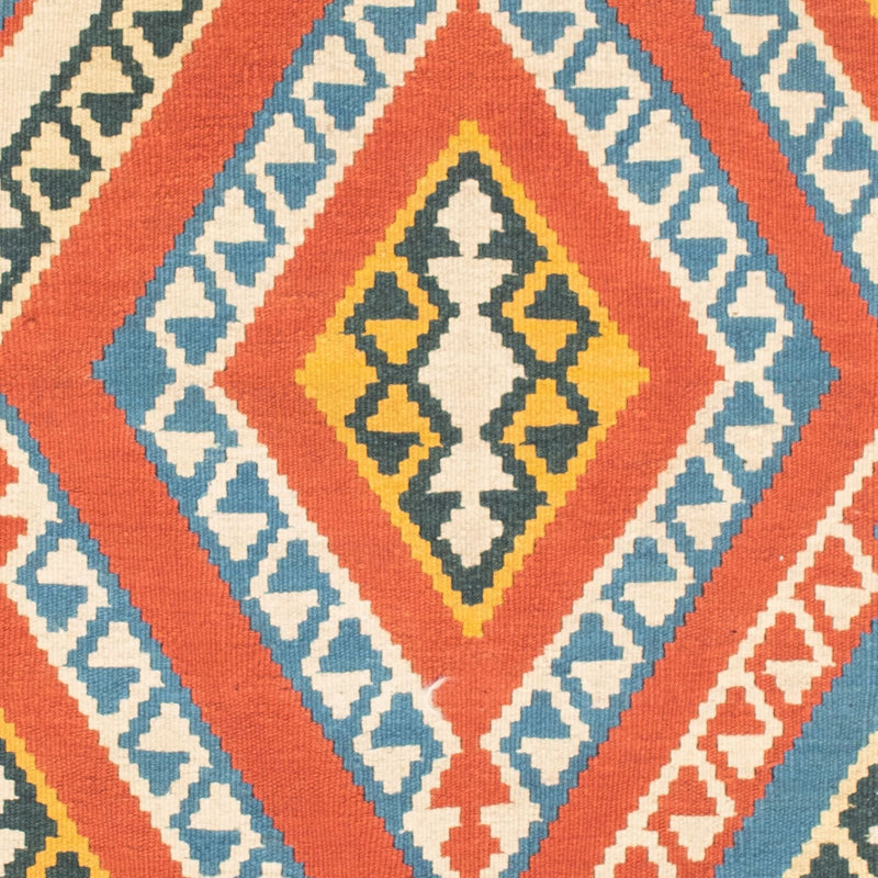Kelim-tæppe - orientalsk firkantet  - 107 x 100 cm - orange